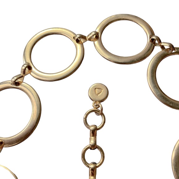 Chain Belt Open Circle with Horsebit Connectors Vintage Goldtone Adjustable - Picture 4 of 6